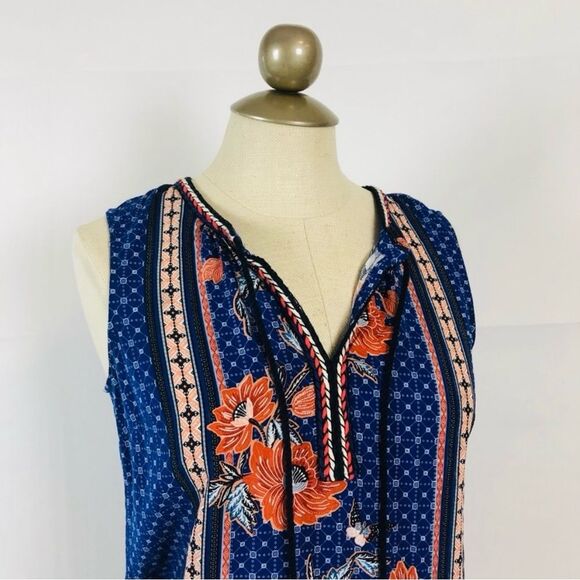 Daniel Rain Paisley Print Top Size L 100% Rayon EUC Stitch Fix Nordstrom - Picture 3 of 8